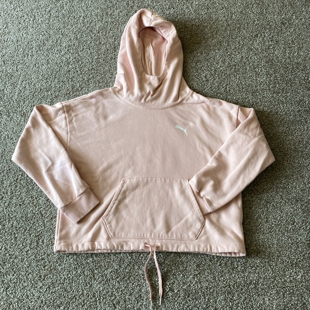 Puma Pink Hoodie with Drawstring size Large